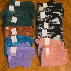 Auden Women's Panties 13 Pairs - Green, Black, Brown, Blue, Purple, Pink